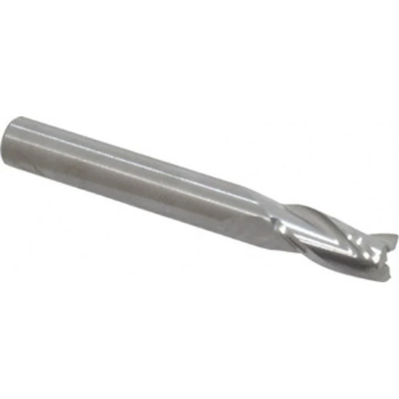 RobbJack 1/4 Diam, 1/2 LOC, 1/4 Shank Diam, 2 OAL, 3 Flute Solid Carbide Square End Mill Single End, Uncoated, Spiral...